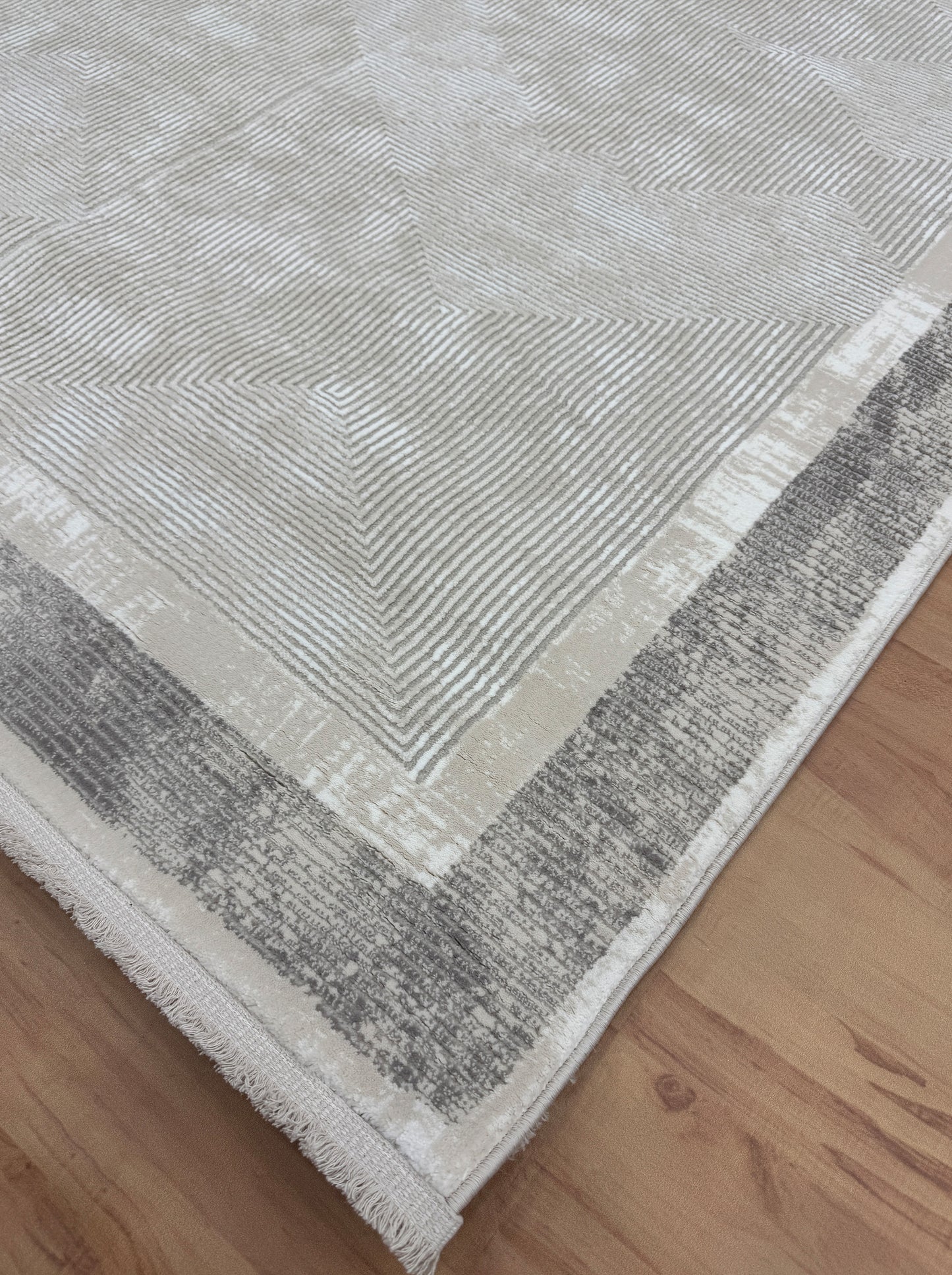 Intersecting Angles "Cream" Acrylic Carpet