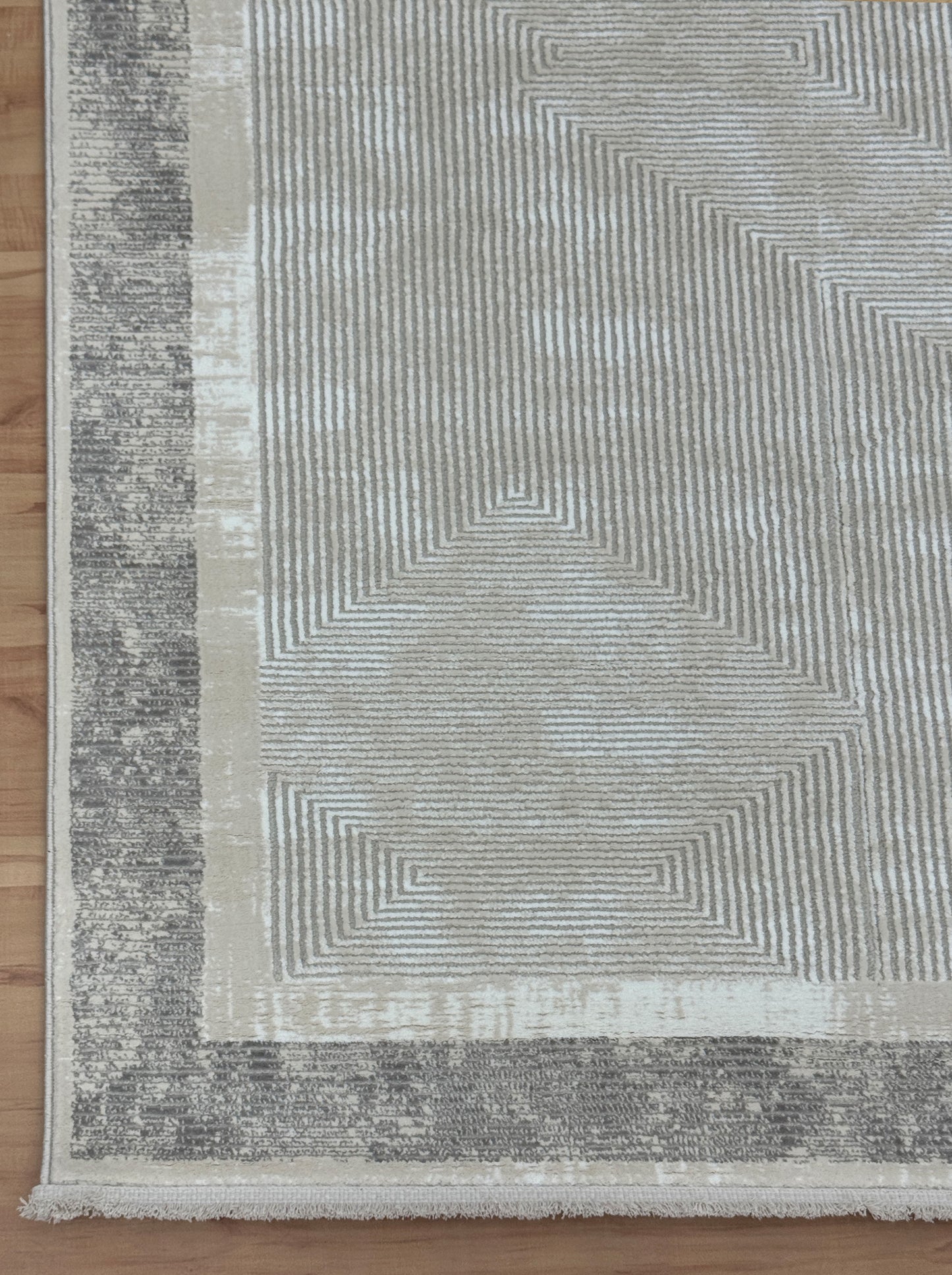 Intersecting Angles "Cream" Acrylic Carpet