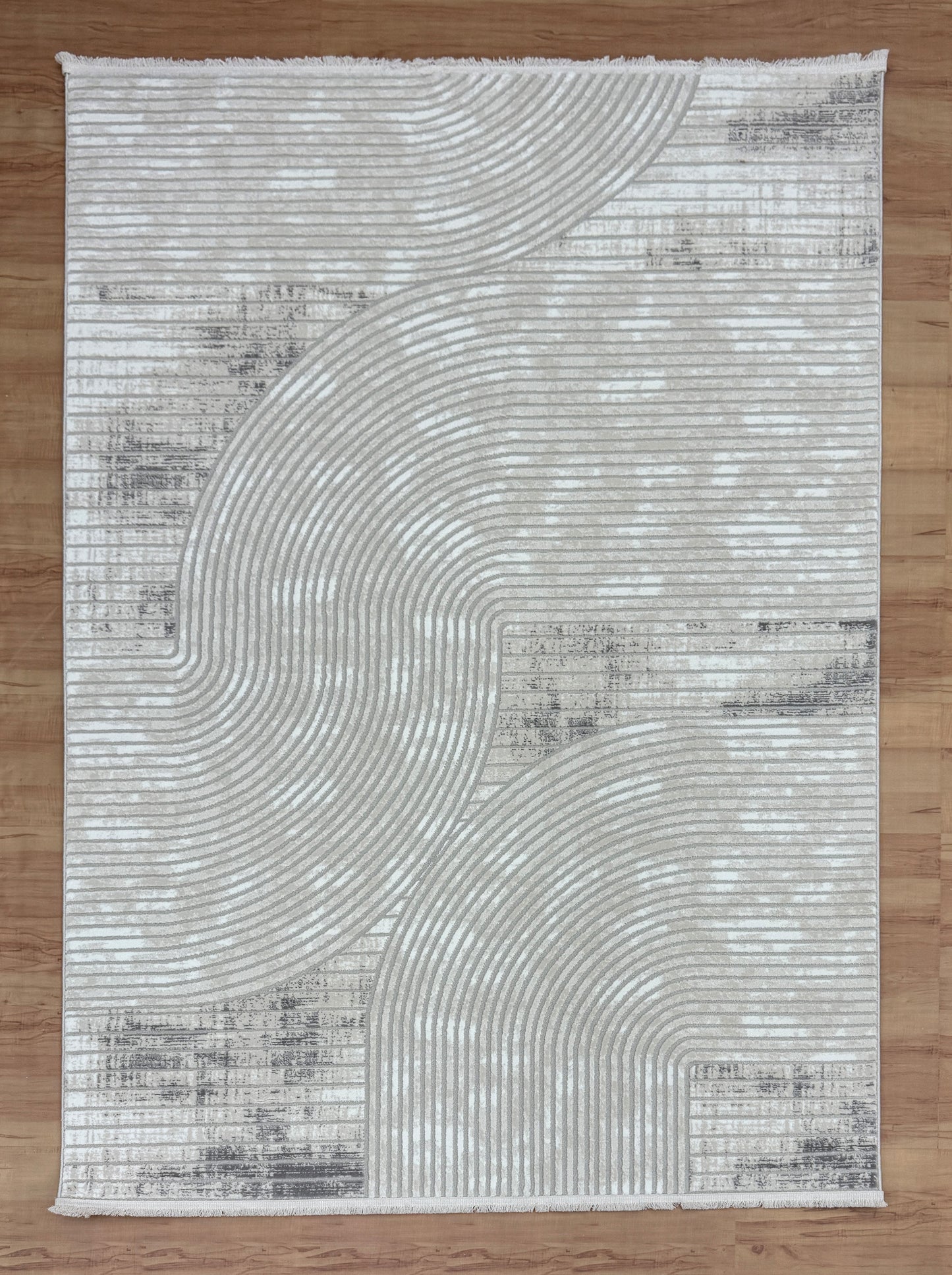 Calm Waves "Cream-Gray" Acrylic Carpet