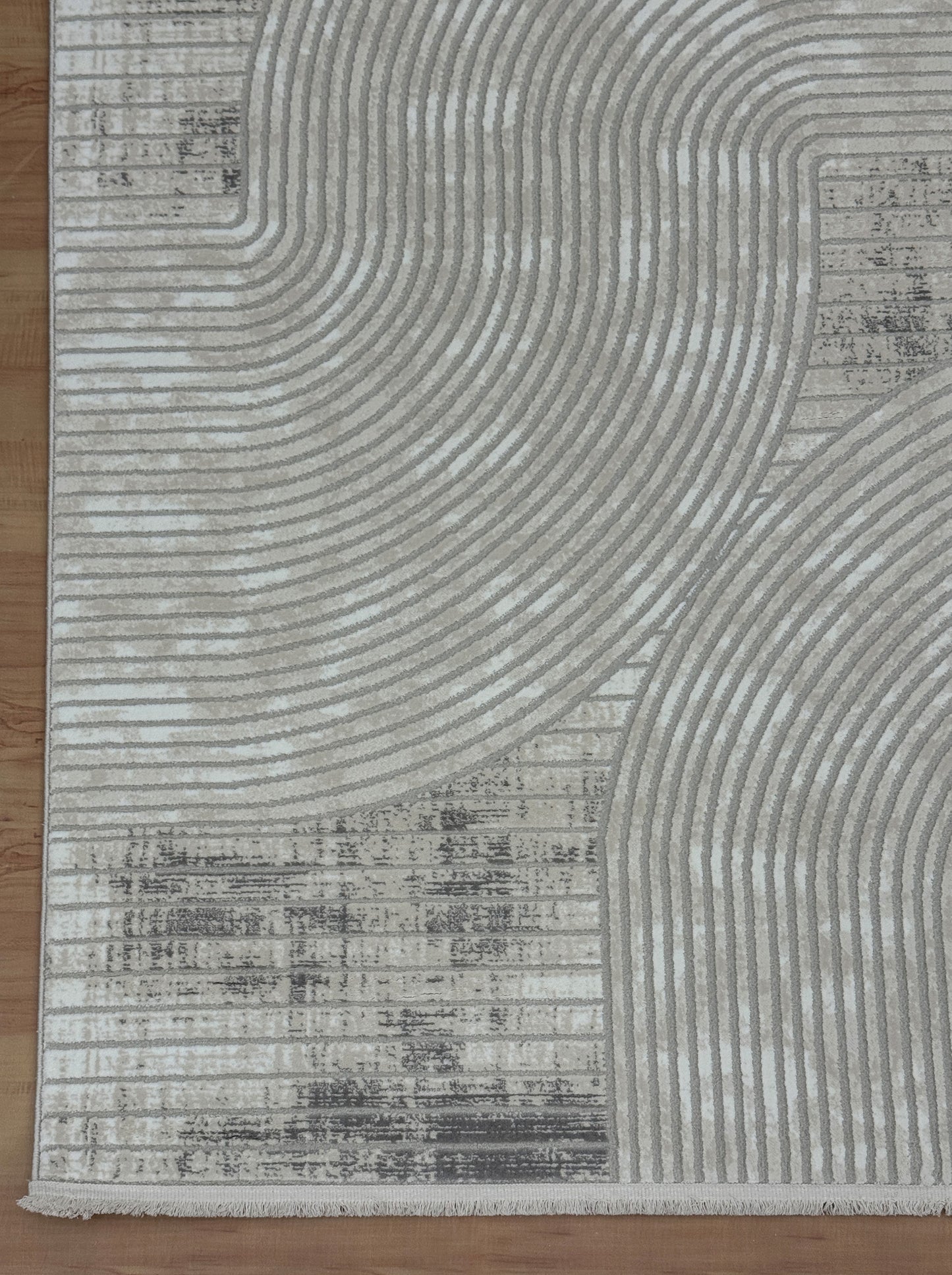 Calm Waves "Cream-Gray" Acrylic Carpet