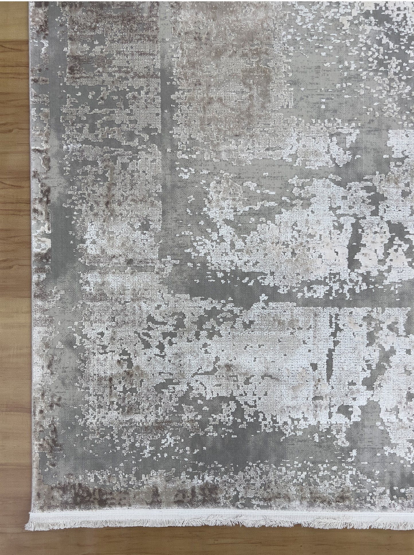 Gray Blossom Bamboo Silk Carpet