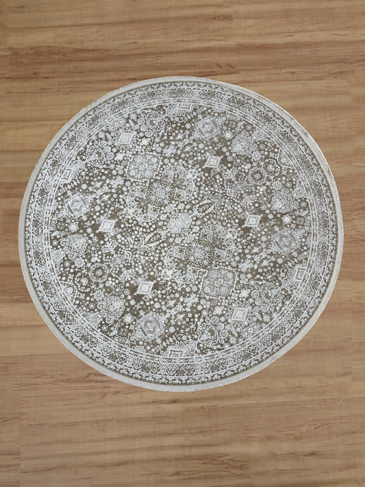 Timeless Ornamental Bamboo Silk Round Carpet