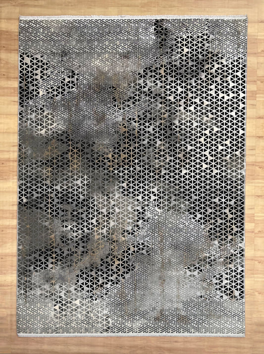 Geometric Mosaic  Bamboo Silk Carpet