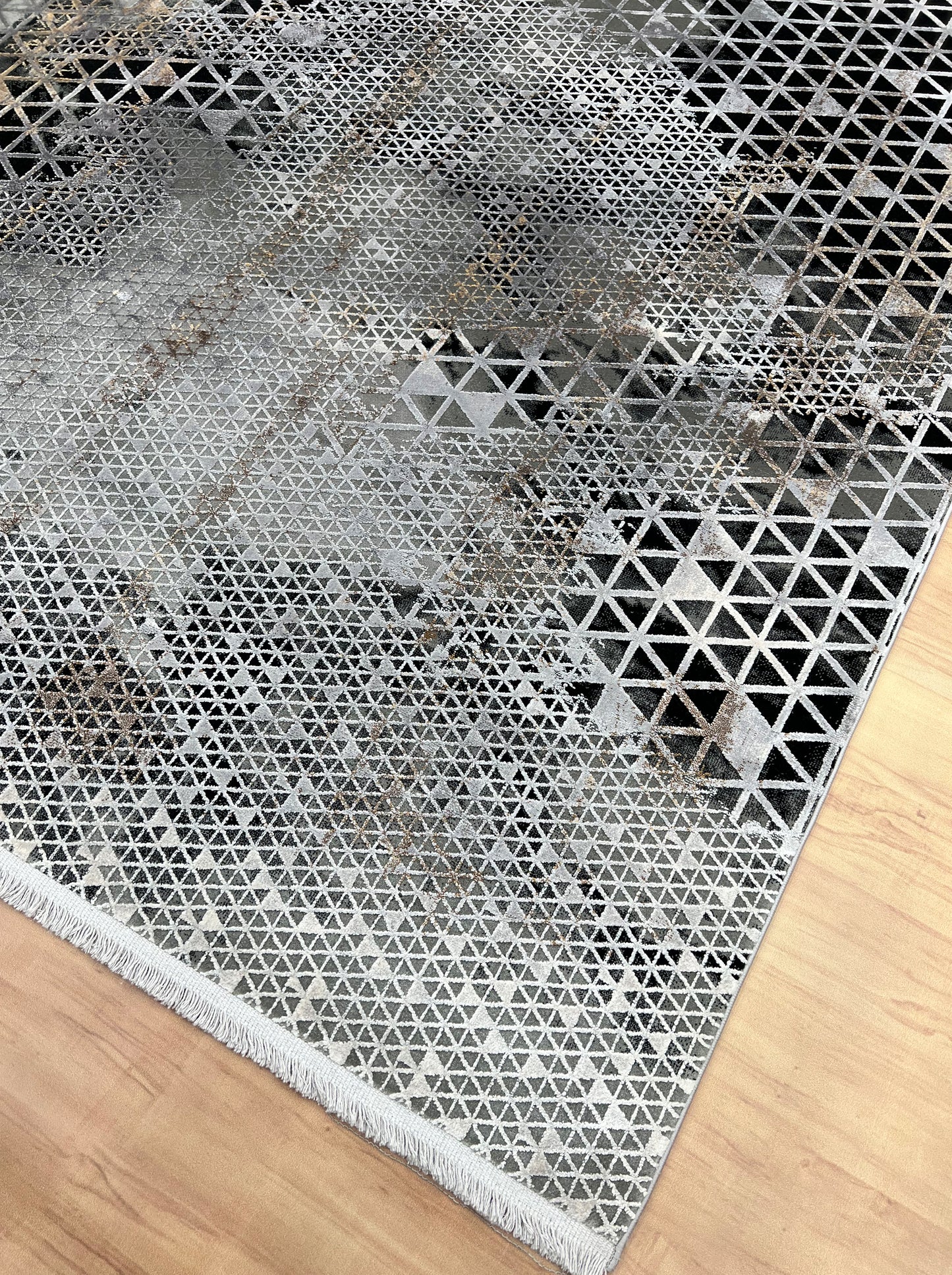 Geometric Mosaic  Bamboo Silk Carpet
