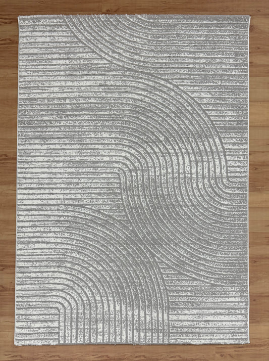 Sand Waves Rug "Gray" Acrylic Carpet