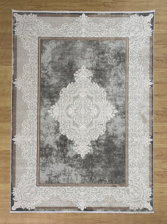 Enchanted Gray Bamboo Silk Classic Carpet