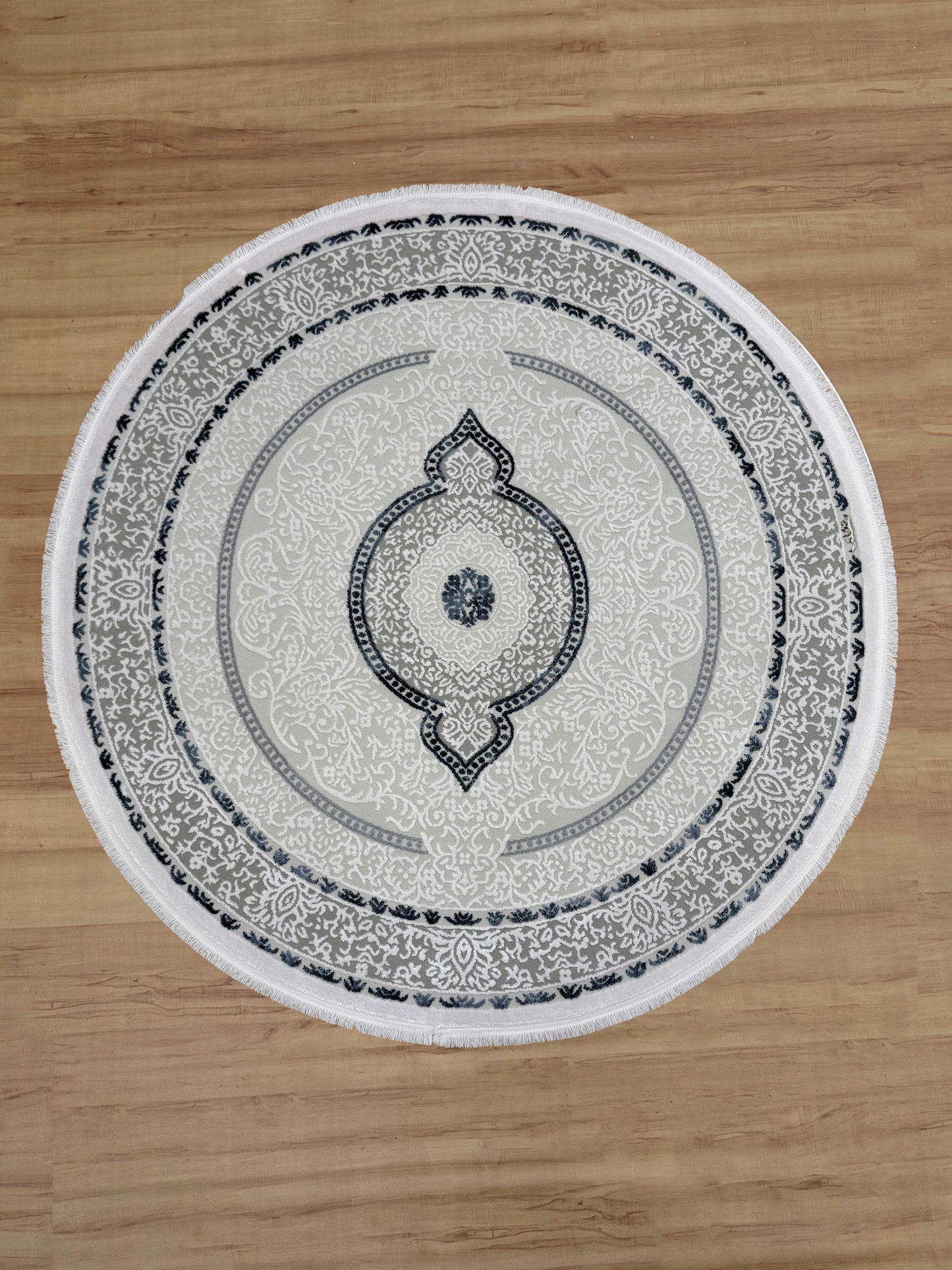 Andalusian Blossom  "Gray" Acrylic Round Carpet