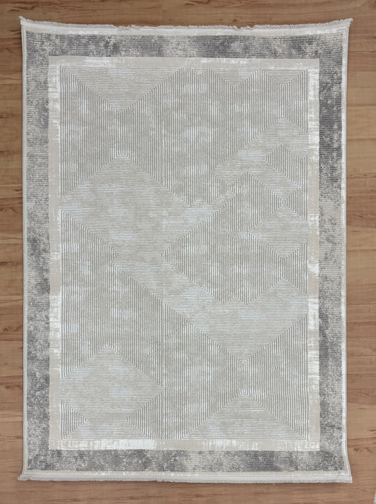 Intersecting Angles "Cream" Acrylic Carpet
