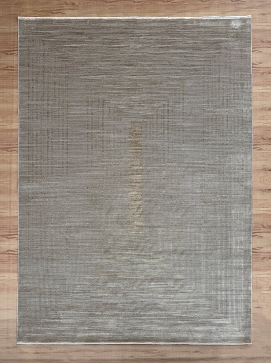 Light Grids (Beige) Bamboo Silk Carpet
