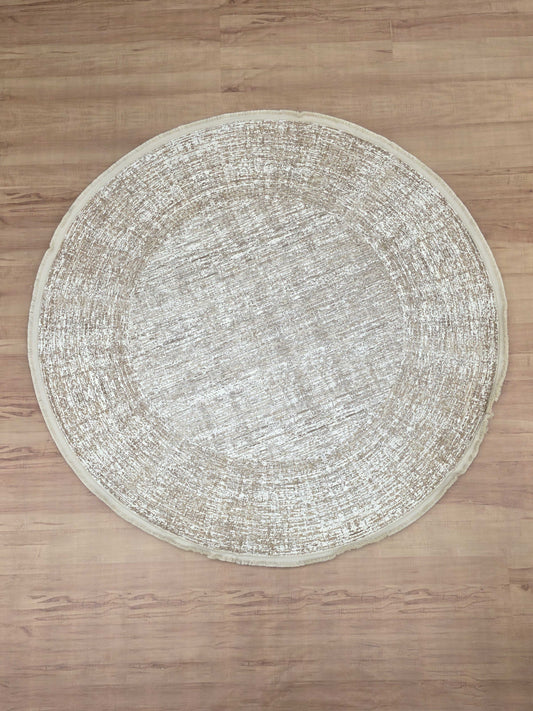 Coral Bamboo Silk Round Carpet