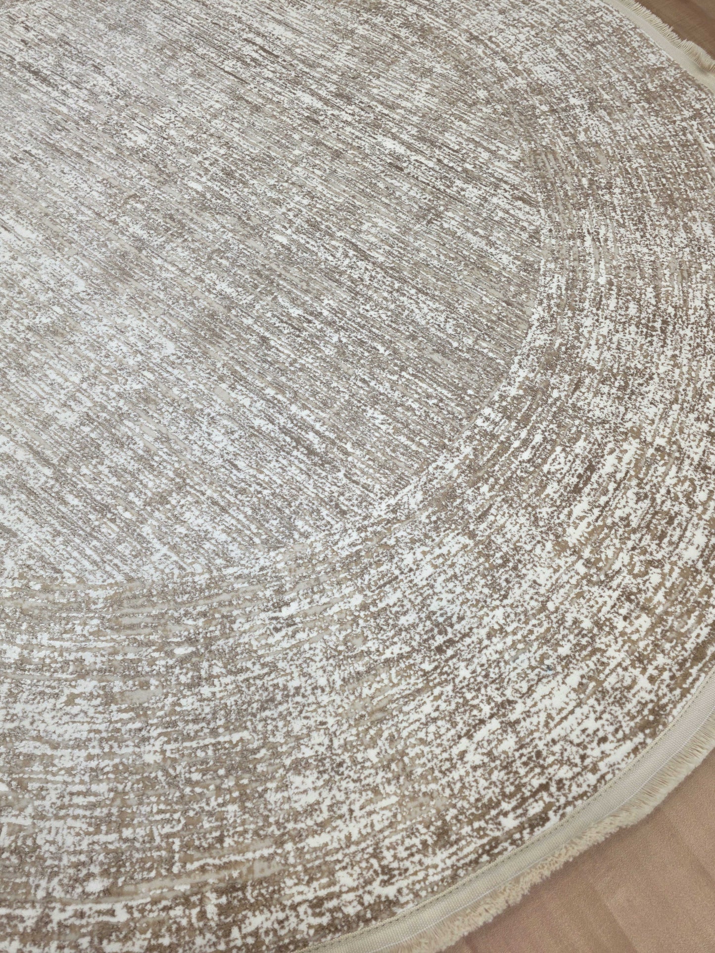 Coral Bamboo Silk Round Carpet