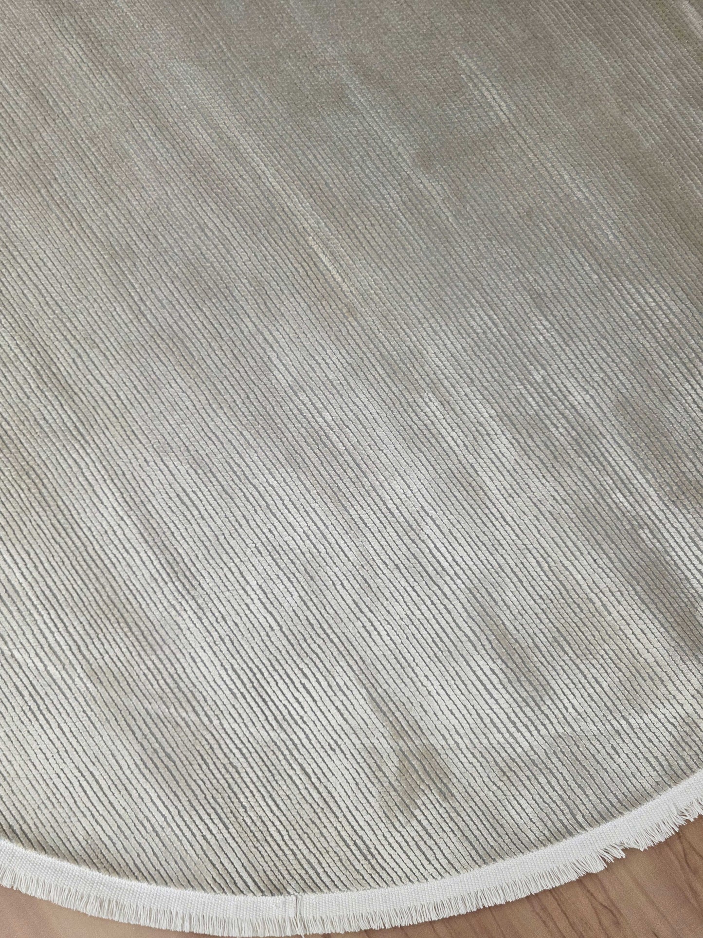 Beige Harmony Bamboo Silk Round Carpet