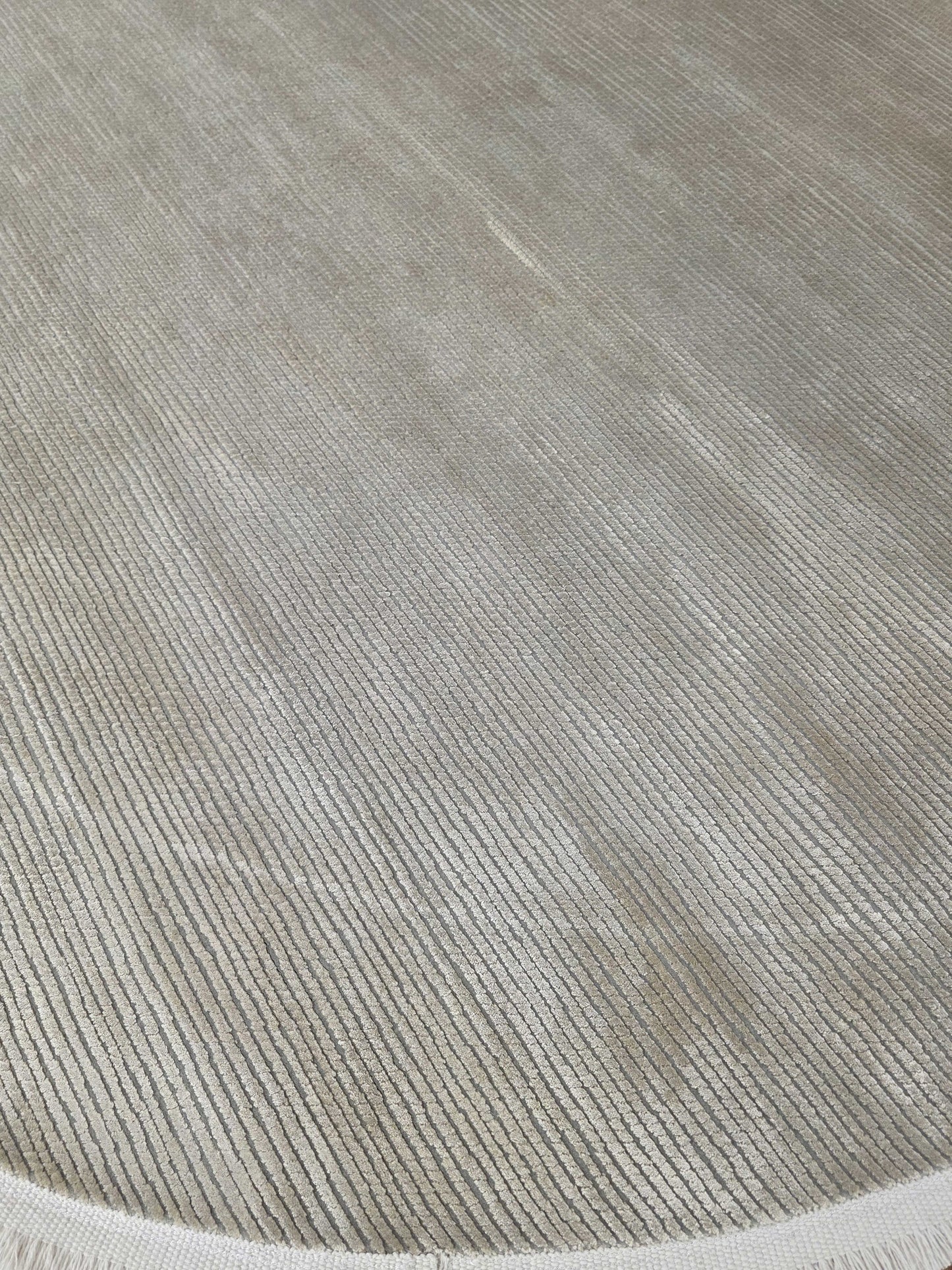 Beige Harmony Bamboo Silk Round Carpet