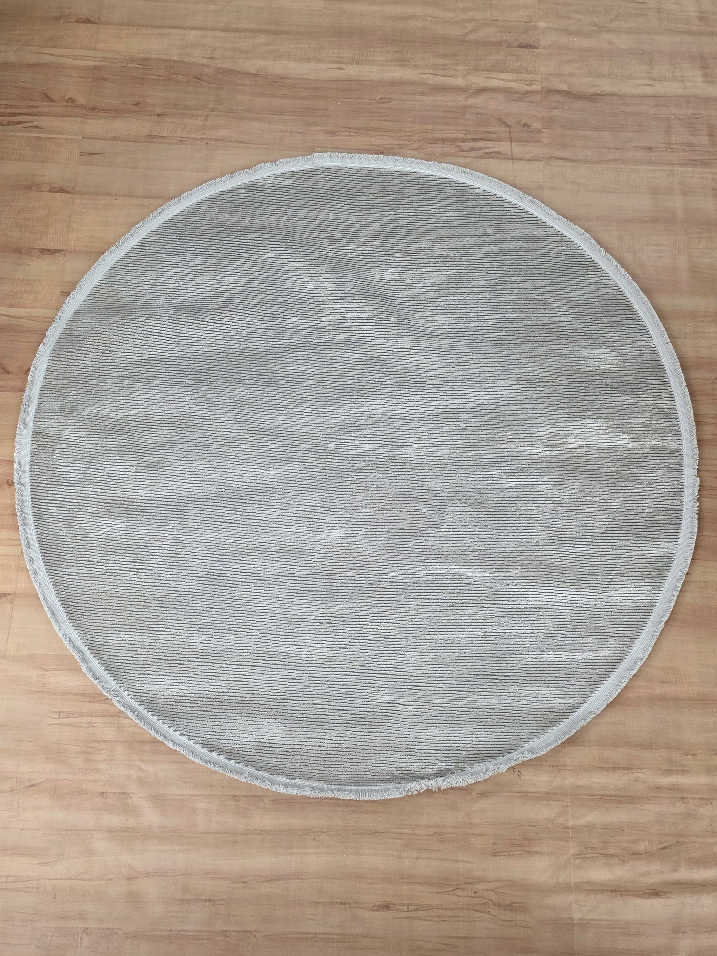 Gray Harmony Bamboo Silk Round Carpet