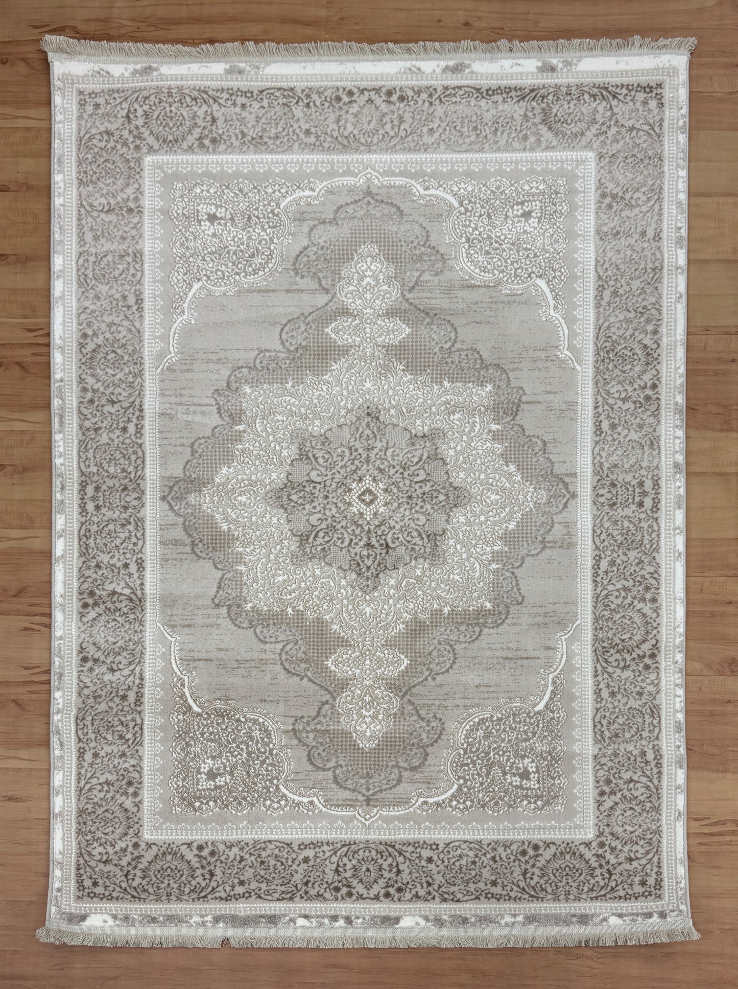 Classic Borderline "Beige" Acrylic Carpet