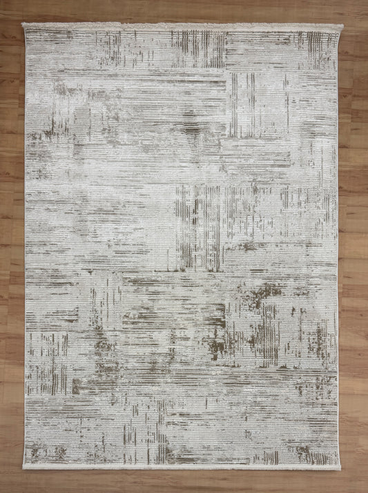 Elegant Shadows "Cream+Olive Green" Acrylic Carpet