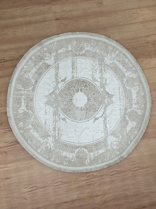 Spectrum "Beige"  Acrylic Classic Round Carpet