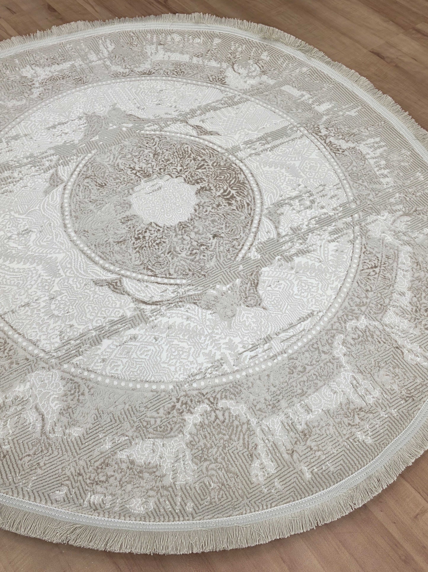 Spectrum "Beige"  Acrylic Classic Round Carpet