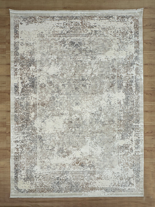 Crown Frame "Gray" Bamboo Silk Carpet