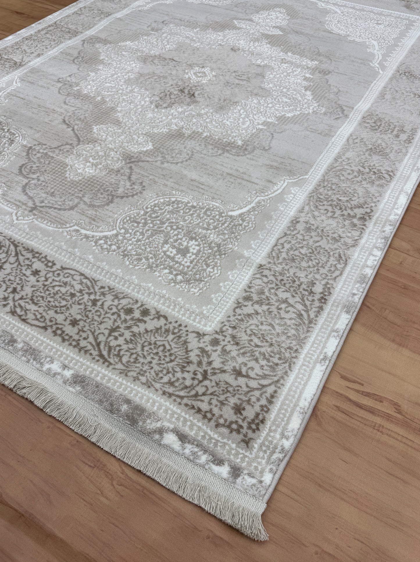 Classic Borderline "Beige" Acrylic Carpet
