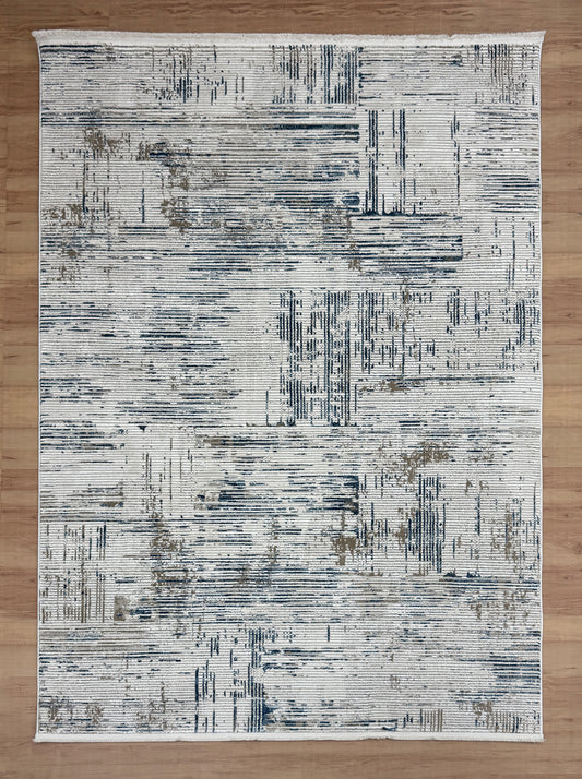Elegant Shadows "Cream+Blue" Acrylic Carpet